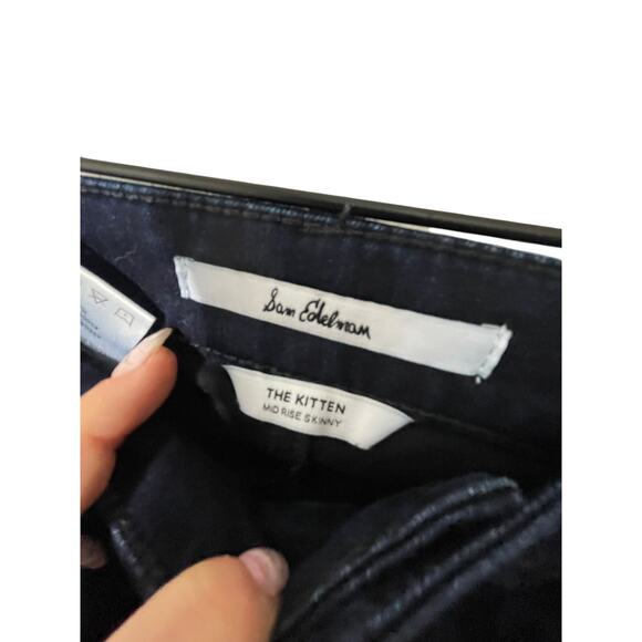 Sam Edelman The Kitten Raw Hem Mid Rise Skinny Jeans Size 25 Leopard Mob Wife - Picture 4 of 6